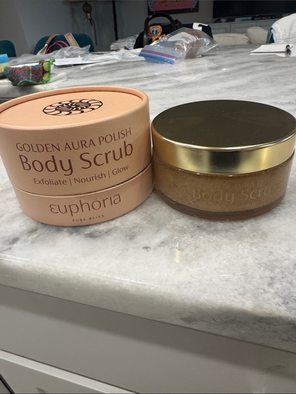Euphoria Golden Aura Polish Body Scrub - Full Size New